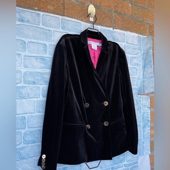 GRETCHEN SCOTT double breasted velvet blazer size small - Picture 2 of 9